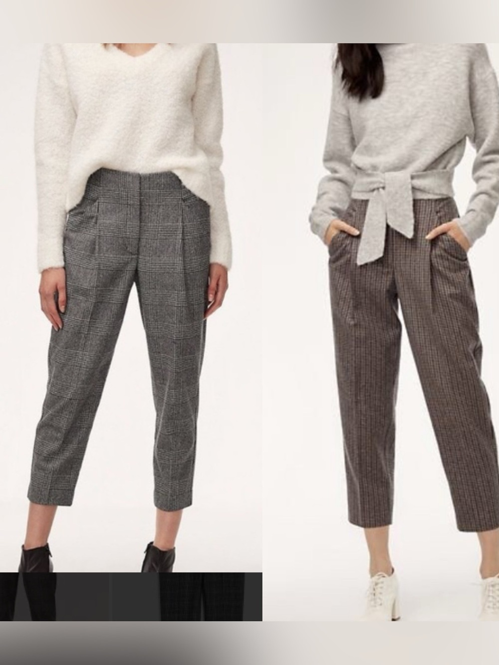NWOT Wilfred Wool Cashmere Blend Plaid Trousers Size 8